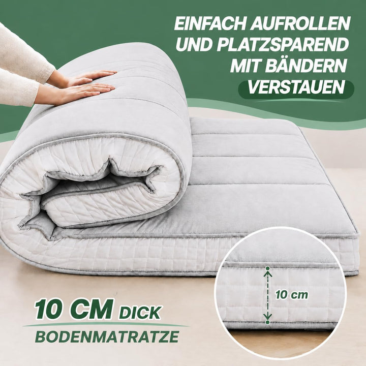 Futon Matratze 153x203cm Klappmatratze - 10cm dick Japanische Klappmatratze, Futon Gästebett, Bodenm