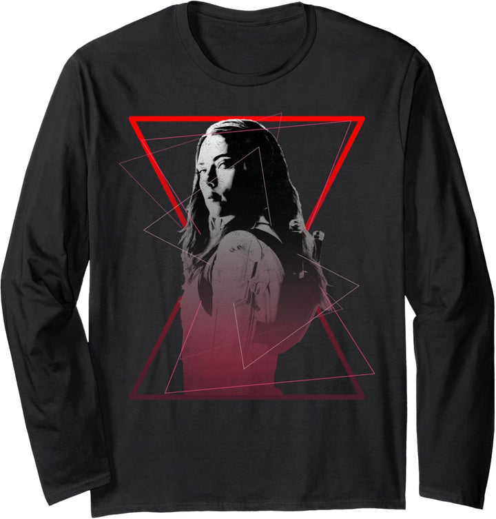 Marvel Black Widow Logo Portrait Langarmshirt