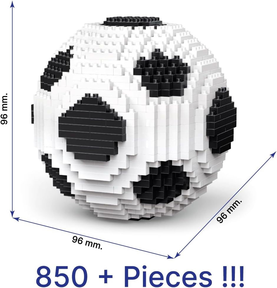 Atomic Building Fussball zum Zusammenbauen mit Miniaturblöcken. Über 850 Teile, Fußball