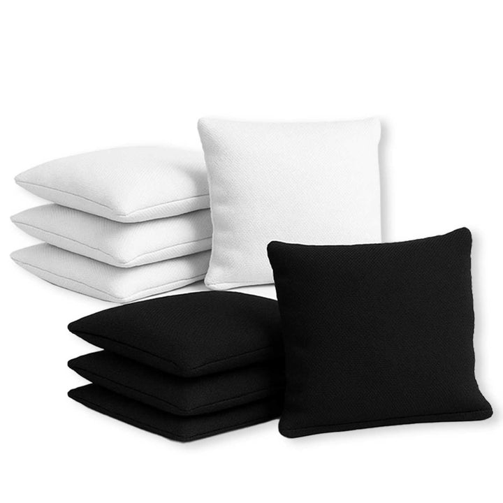 Offizielle Cornhole Bags | 4 Schwarze und 4 weisse Bags | Offizielle Grössen | Premium Qualität | 10