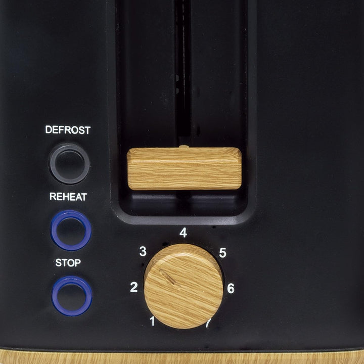 JOCCA - Toaster 2 Scheiben| 7 Toaststufen| Auftau-, Aufwärm- und Abbruchfunktion| Krümelsammler| Bre