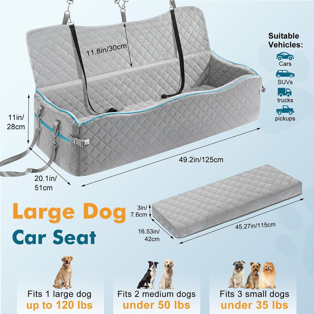 Hunde Autositz für Grosse Hunde, Hundesitz Auto Rückbank für Grosse Hunde unter 54kg oder 2 Mittelgr