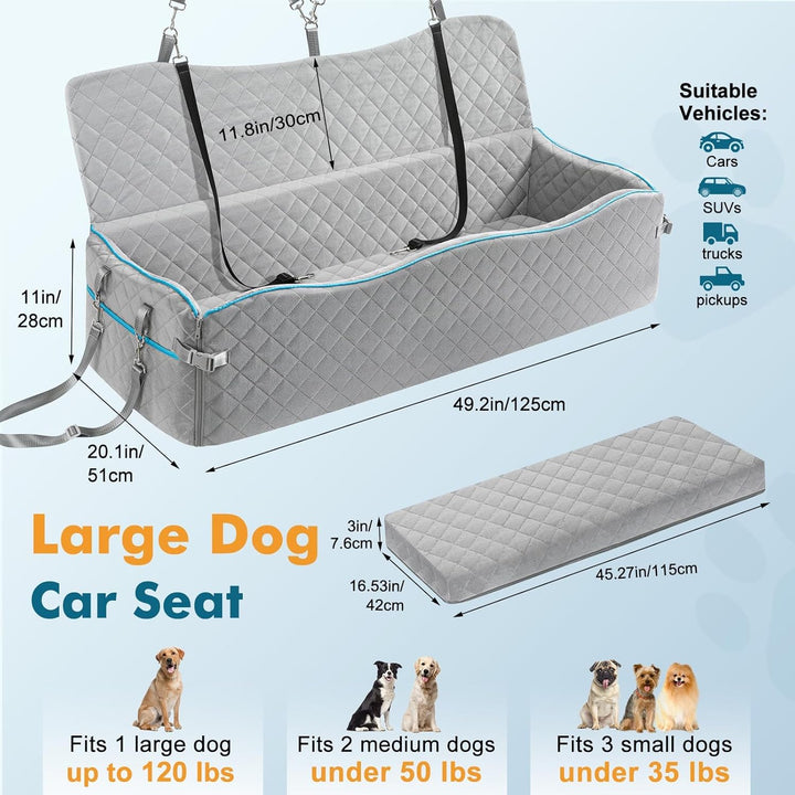 Hunde Autositz für Grosse Hunde, Hundesitz Auto Rückbank für Grosse Hunde unter 54kg oder 2 Mittelgr