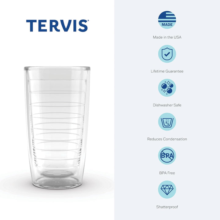 Tervis 1352668 NASA - Retro Badge Thermobecher mit Wickelverschluss und rotem Deckel, Titan, durchsi