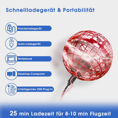 Hover Fliegender Ball,Magic Spinner Ball RGB Licht Flying Ball, Hover Ball Mini Drohne Für Kinder Fl