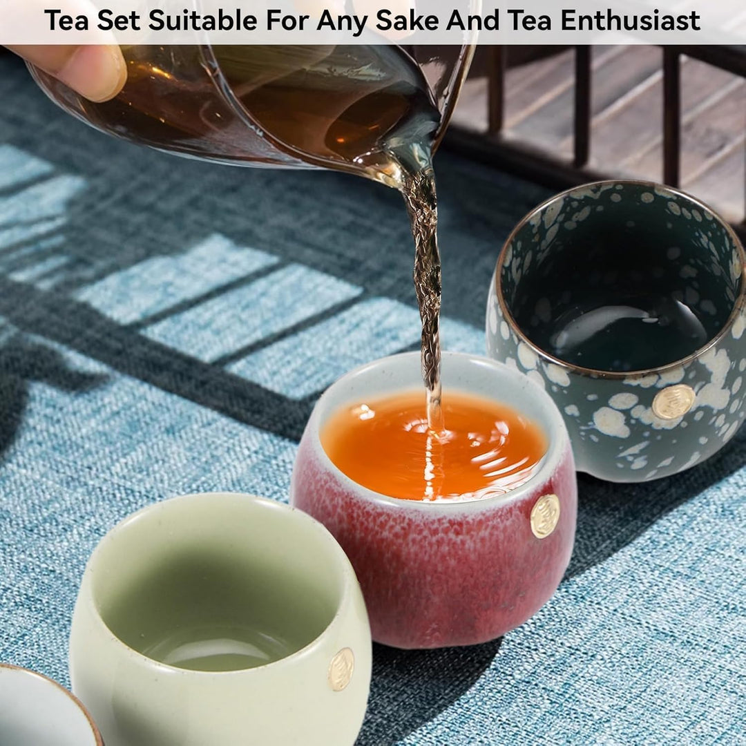 4 Stück Keramikbecher, Retro Tee Becher Chinesischen Japanischen Kung Fu Tee Heat Sake Tassen Teetas