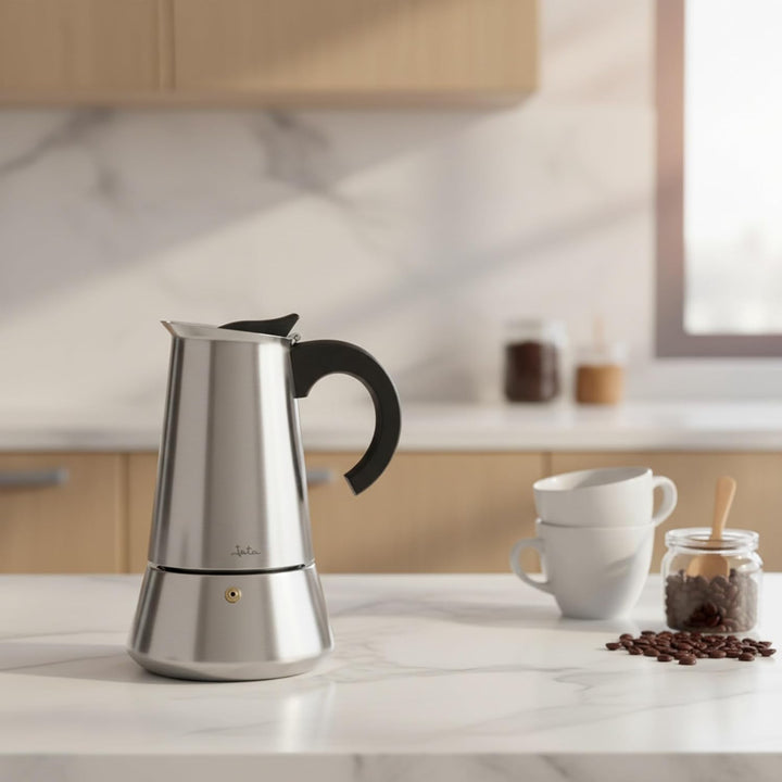 Jata Hogar Espressokocher, Edelstahl, Silber, 13 cm