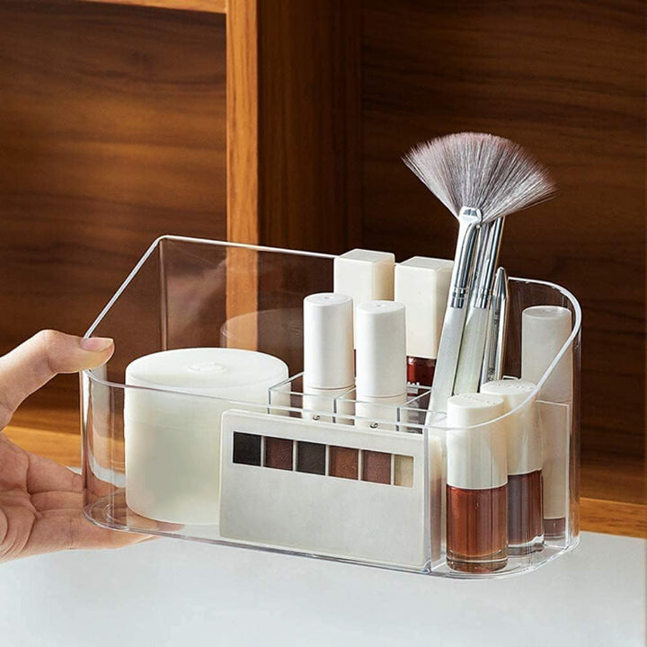 LINFIDITE 2 Stück Make-up Organizer, Kosmetik Organizer mit 9 Fächern 2 herausnehmbaren Trennwänden,