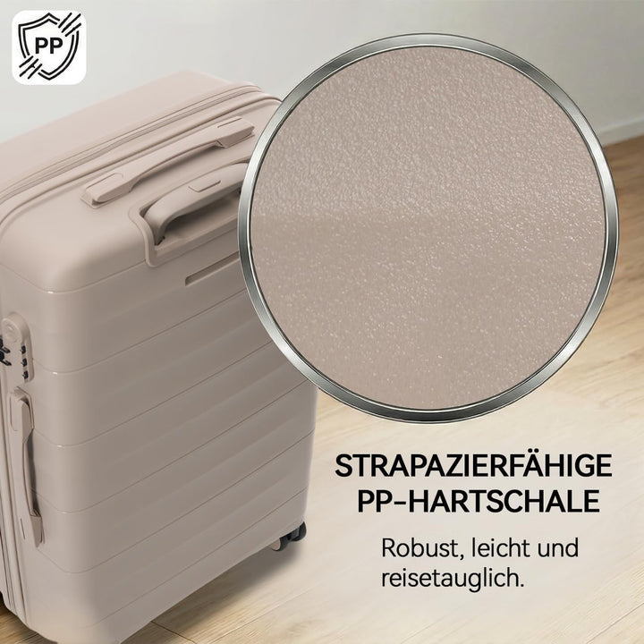 Mariner Handgepäck Koffer aus 100% Eco-PP Hartschale, 55x36x21 cm, 34L, Dune Grey Dune Grey S, Dune