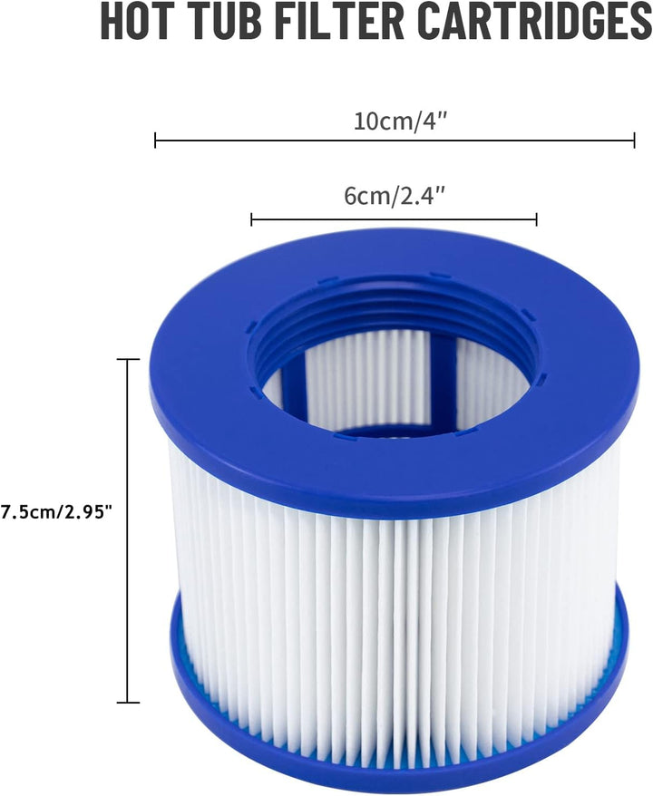 Hrozny Filterkartusche für Whirlpool, Clever Spa Filter 75 x 100 mm Whirlpool Filter Zubehör. (6Stüc