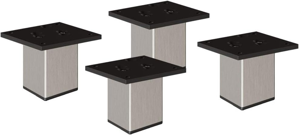 sossai® Exklusiv - Aluminium Möbelfüsse | E4MF-N | 4er Set | Höhe: 80mm | Farbe: Inox 4 Stück, Höhe: