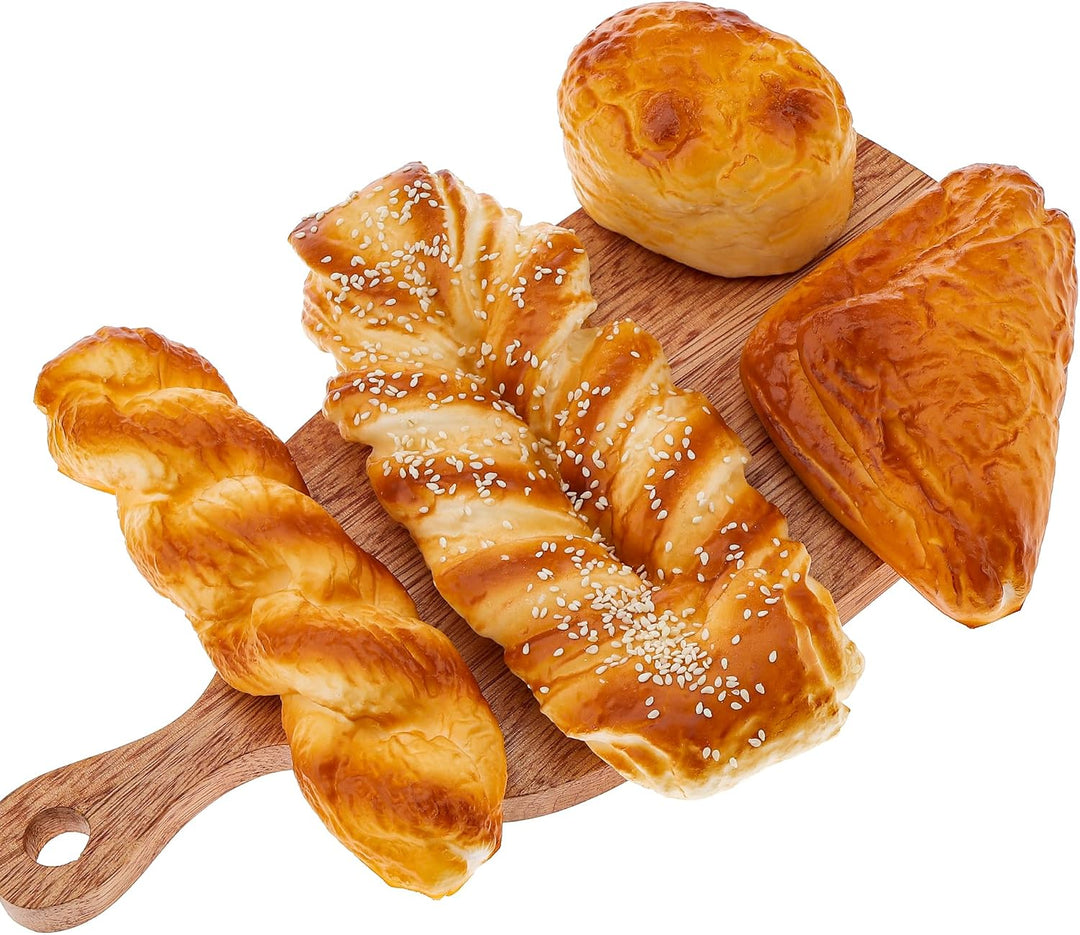Gresorth 4 Stück Gefälschte Gross Meersamen Brot Satz Dekoration Künstliche Realistisch Drehung Brot