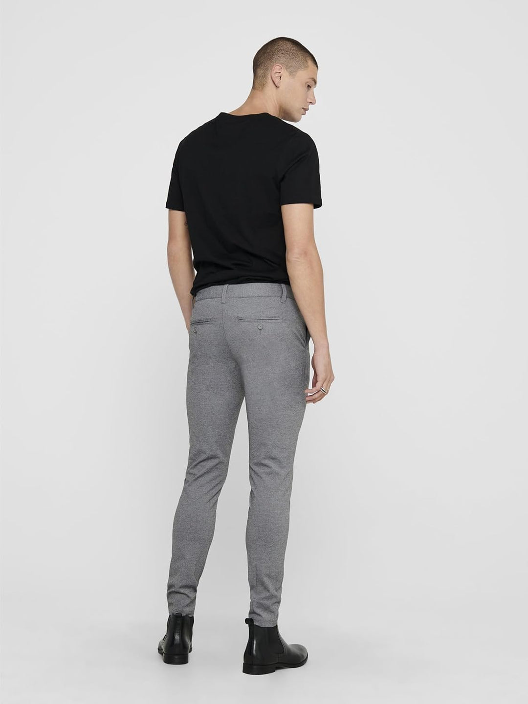 ONLY & SONS Male Chino Hose ONSMARK Slim Fit Chino Hose 28W / 30L Medium Grey Melange, 28W / 30L Med