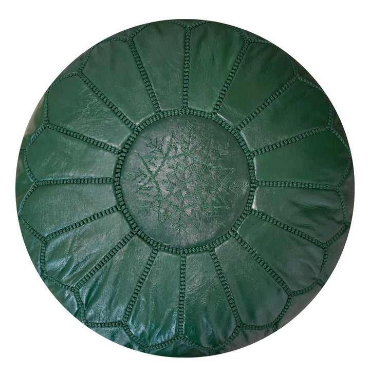 Poufs&amp;Pillows Marokkanischer Echtleder Pouf - Handgefertigt - Gefüllt Geliefert - Ottoman, Sitzsack,