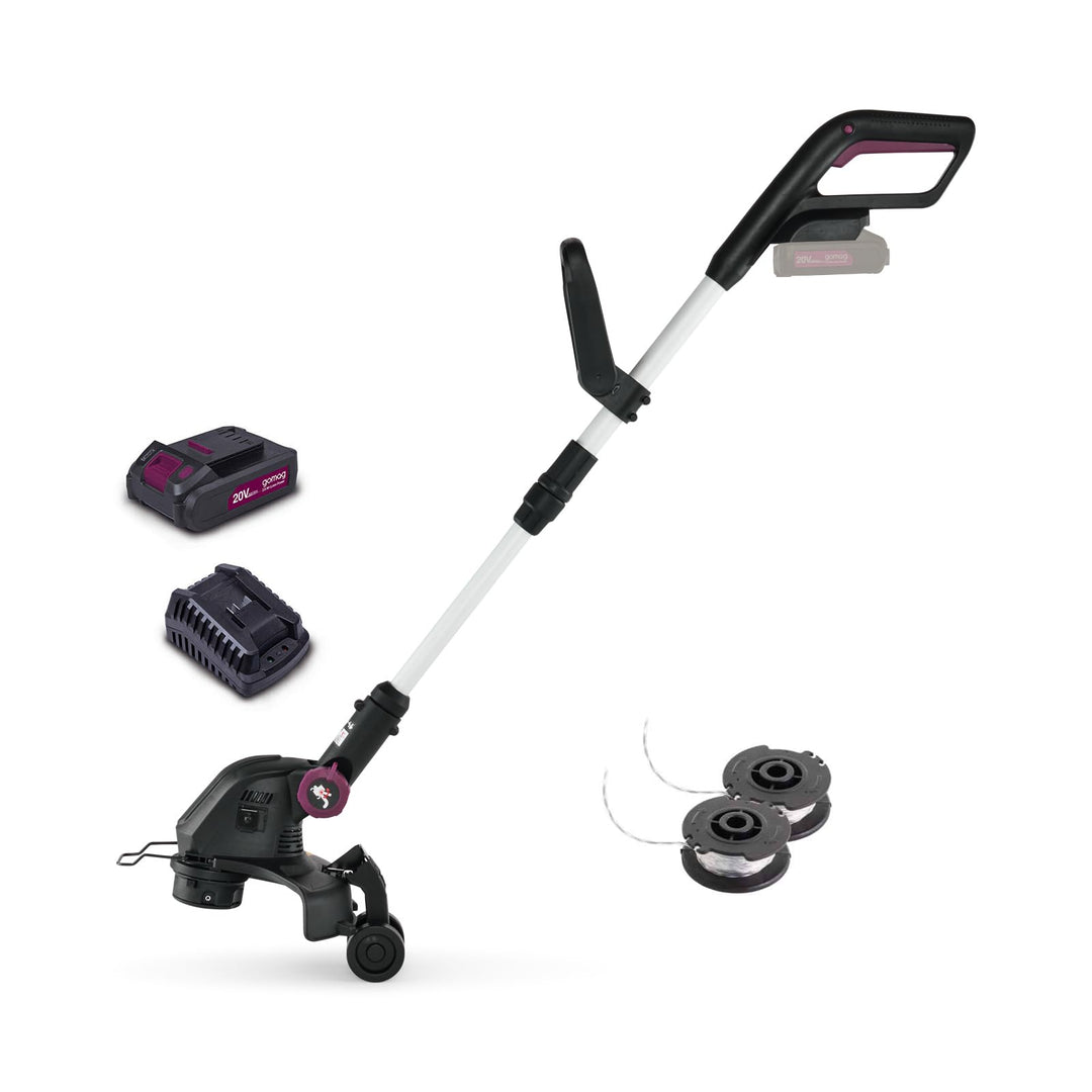 Gomag Akku-Rasentrimmer GO-RT300 | Schnittbreite 300 mm | 90° drehbarer Motorkopf | teleskopierbare