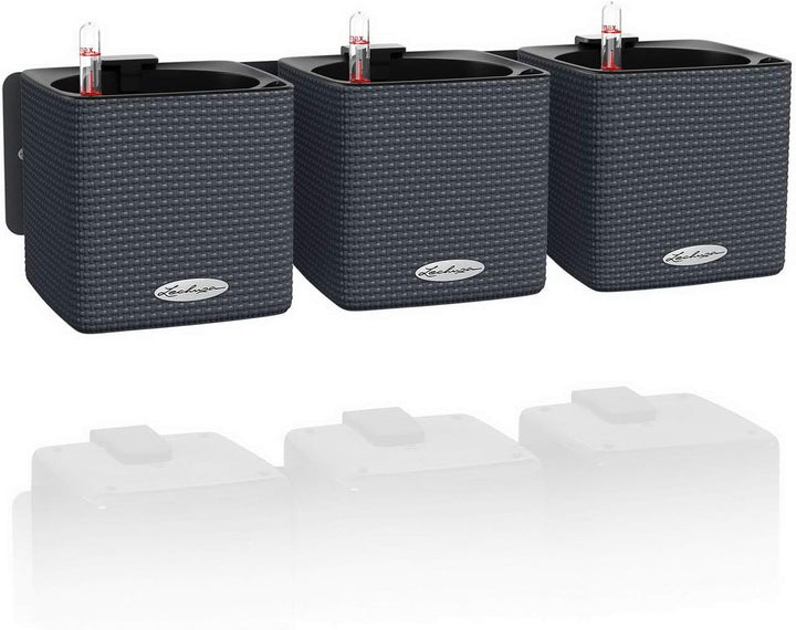 LECHUZA CUBE Color Green Wall Home Kit schiefergrau 13399 48x14x10 cm Schiefergrau, 48x14x10 cm Schi