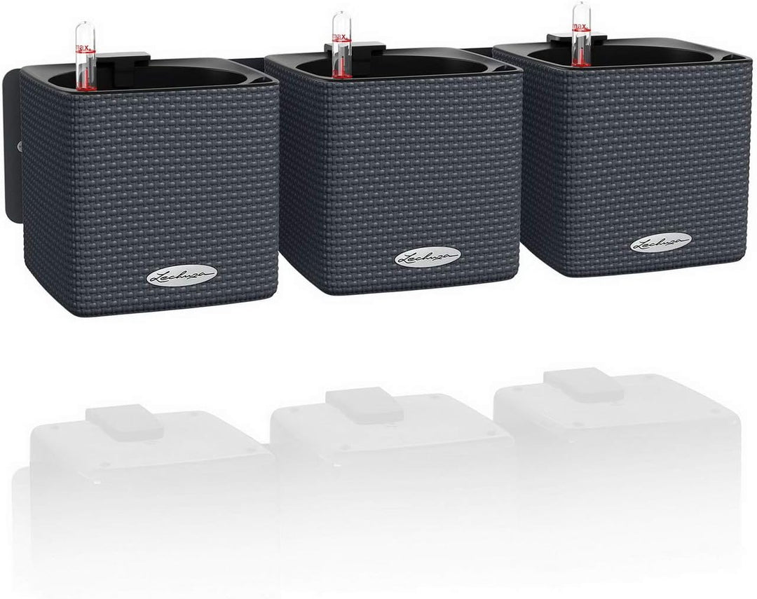 LECHUZA CUBE Color Green Wall Home Kit schiefergrau 13399 48x14x10 cm Schiefergrau, 48x14x10 cm Schi