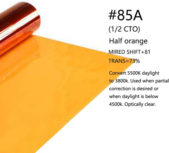 Farbkorrektur-Gel-Filter, 40,6 x 50,8 cm, 4 Stück, 1/2 CTO