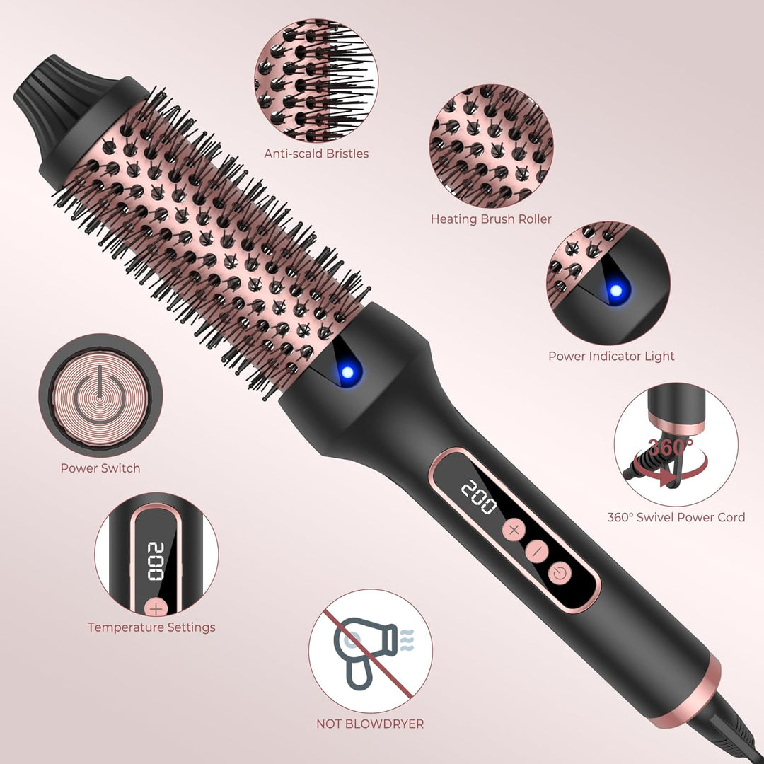 UKLISS Thermal Brush Ionen Thermobürste LCD-Display [120-200℃] Heisse Bürste Rundbürste Haarstyling