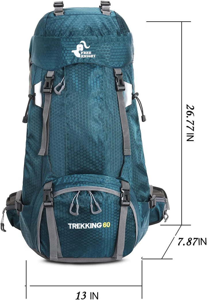 Bseash 60L Wasserdichter leichter Wanderrucksack mit Regenschutz, Outdoor Sport Tagesrucksack Multif