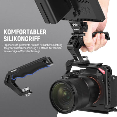 NEEWER Top Handle Oberer Kameragriff mit 3/8" ARRI Locating Schraube, komfortabler Silikongriff mit