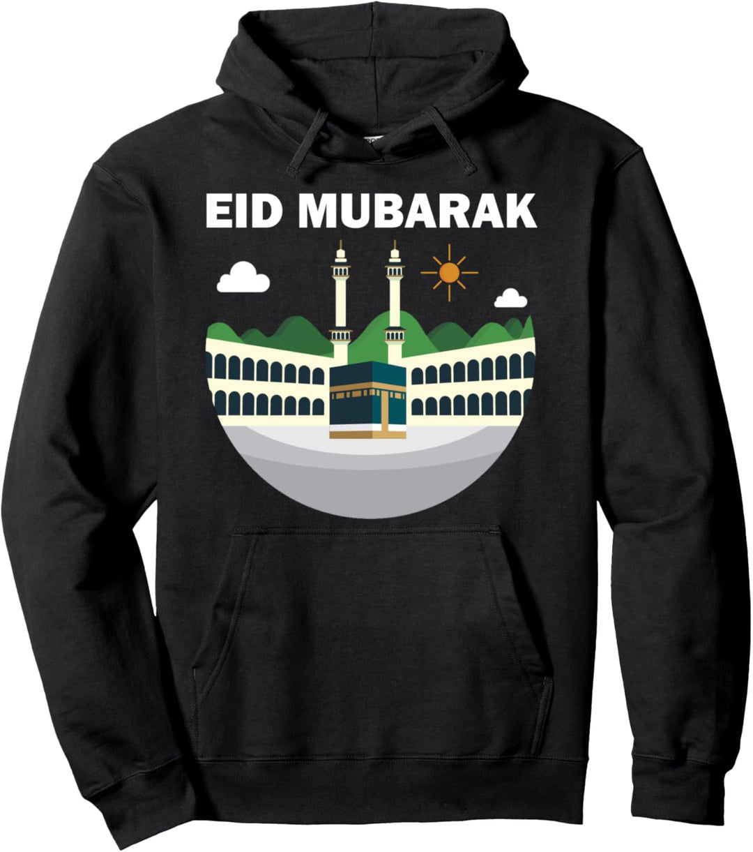 Happy Eid Mubarak 2021 Al-Fitr Al-Adha Hajj Mabroor Kaaba Pullover Hoodie