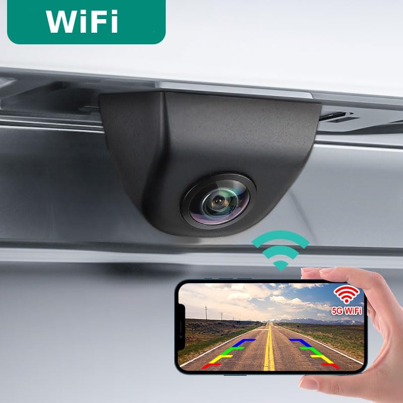 Rückfahrkamera WiFi 5G – HD 720p, Nachtsicht, 170° Weitwinkel, wasserdicht IP68, kompatibel mit Andr
