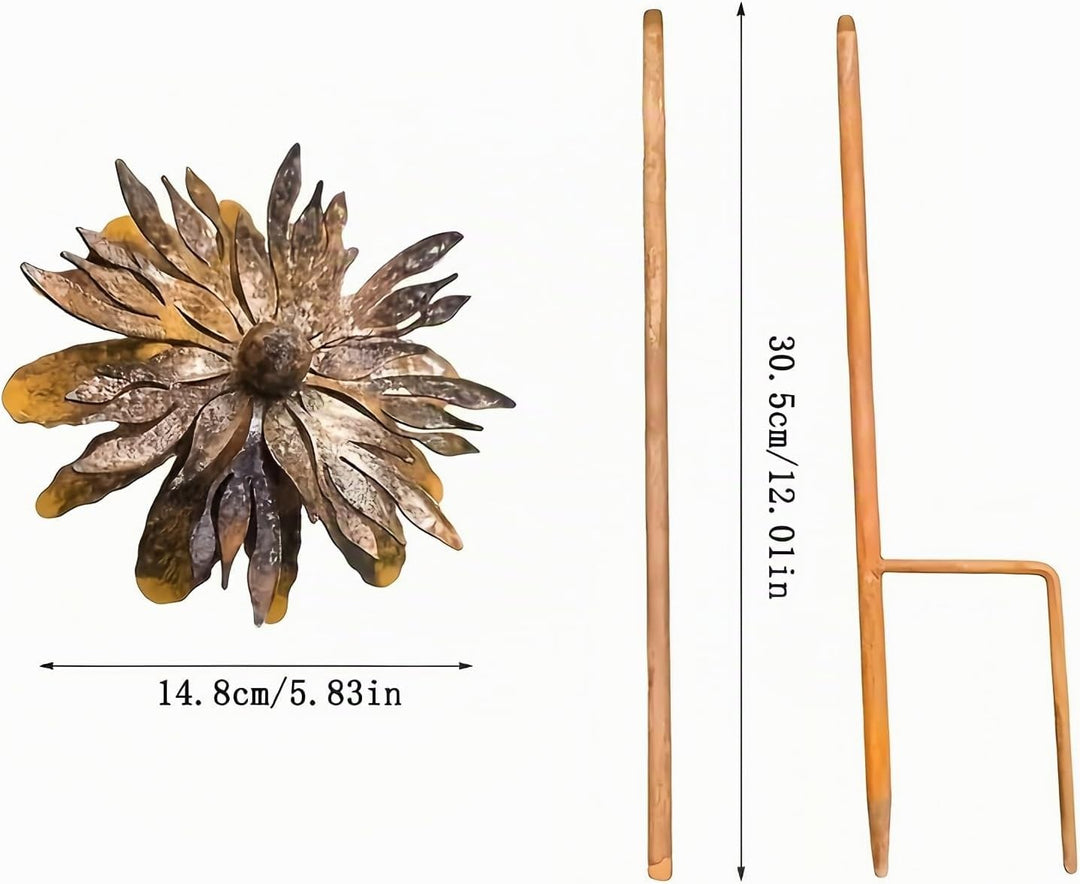 Gartendeko 2er Set Rost Deko für Rostige Gartendeko Cortenstahl Gartenstecker Metall Blume Mohn Rost