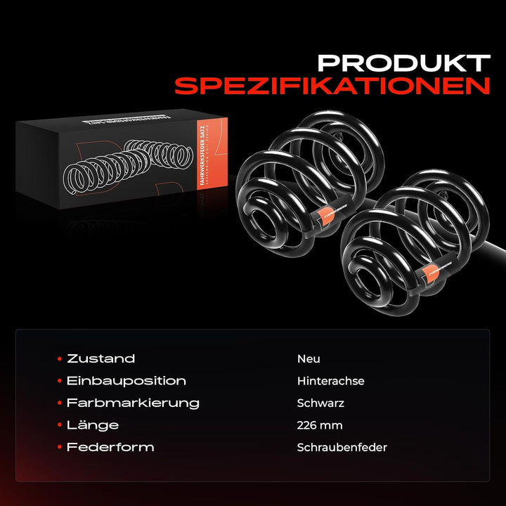 Frankberg 2x Feder Fahrwerksfeder Hinterachse Kompatibel mit Z4 R,o,a,d,s,t,e,r E85 Cabriolet 2003-2