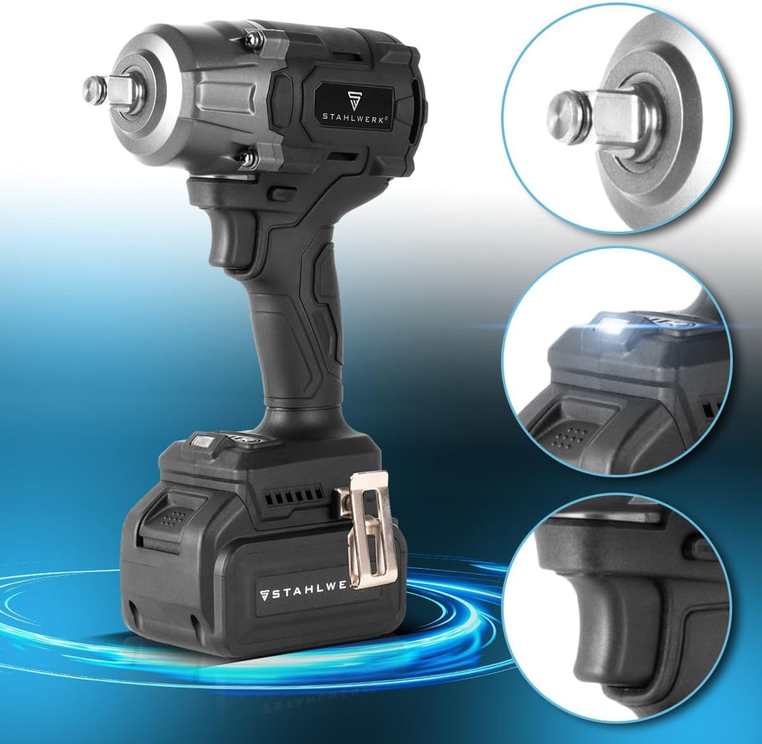 STAHLWERK Akku-Drehschlagschrauber ADS-880 ST – 20 Volt-System, Brushless-Technologie, Akku-Schlagsc