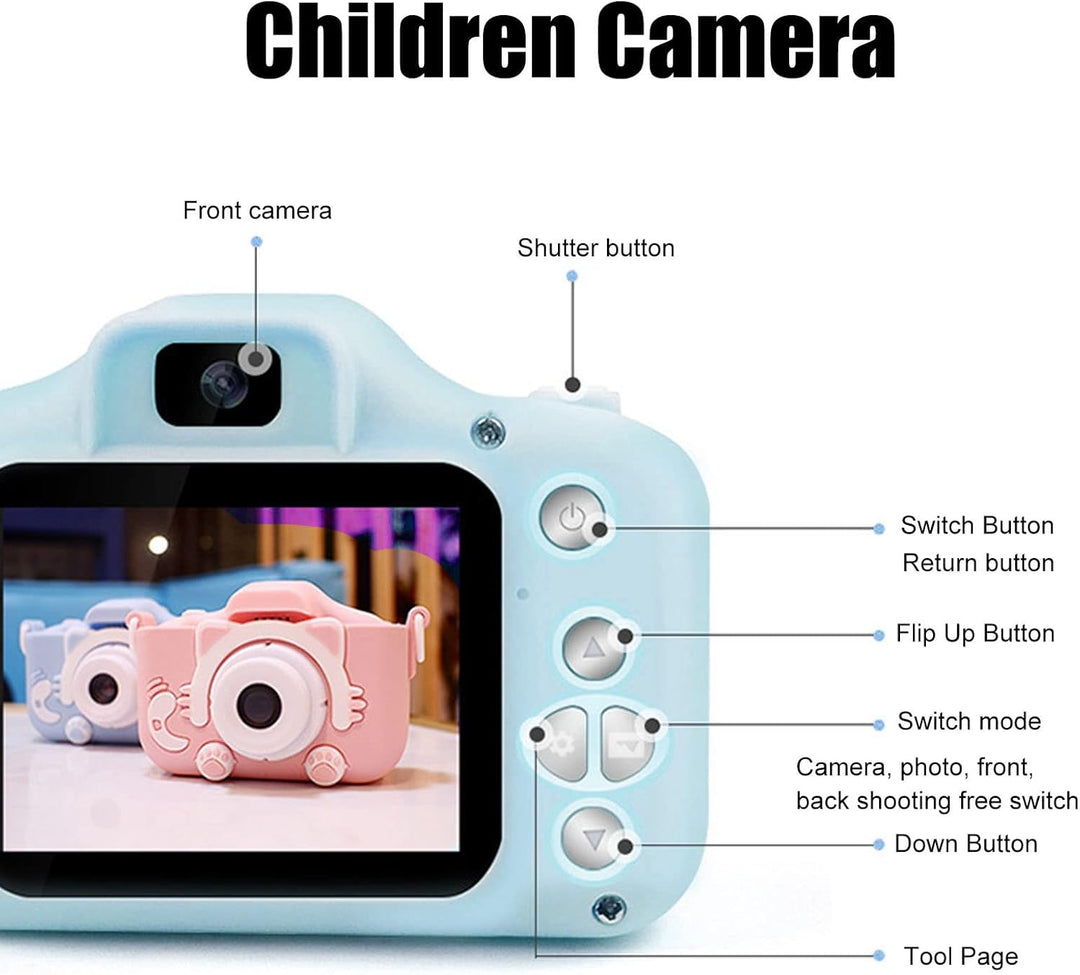 Kinderkamera, 2,0 Zoll 20MP/1080P HD Selfie Kinder Digitalkamera mit 32GB Karte, Mini Spielzeugkamer