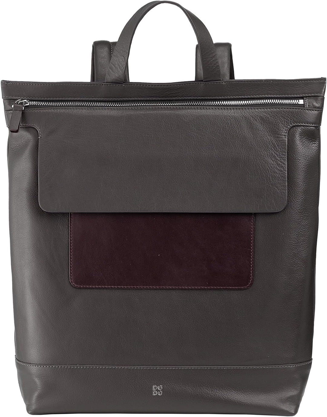 DUDU Herrenrucksack, weicher lässiger Damenrucksack aus echtem Leder mit Reissverschluss Grosser bun