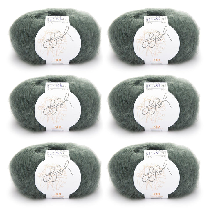 ggh Kid Box - 6 Knäuel Strickwolle aus Kid Mohair - Farbe 121 - Berylgrün, 121 - Berylgrün