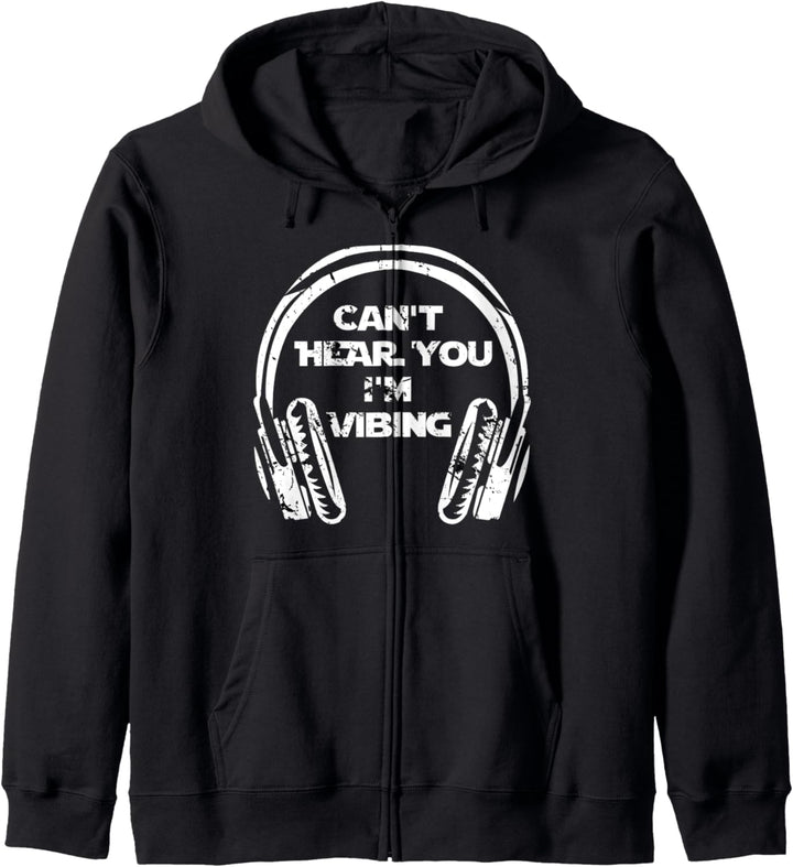 Funny Beatmaker Gamer Headset Can't Hear You I'm Vibing Kapuzenjacke