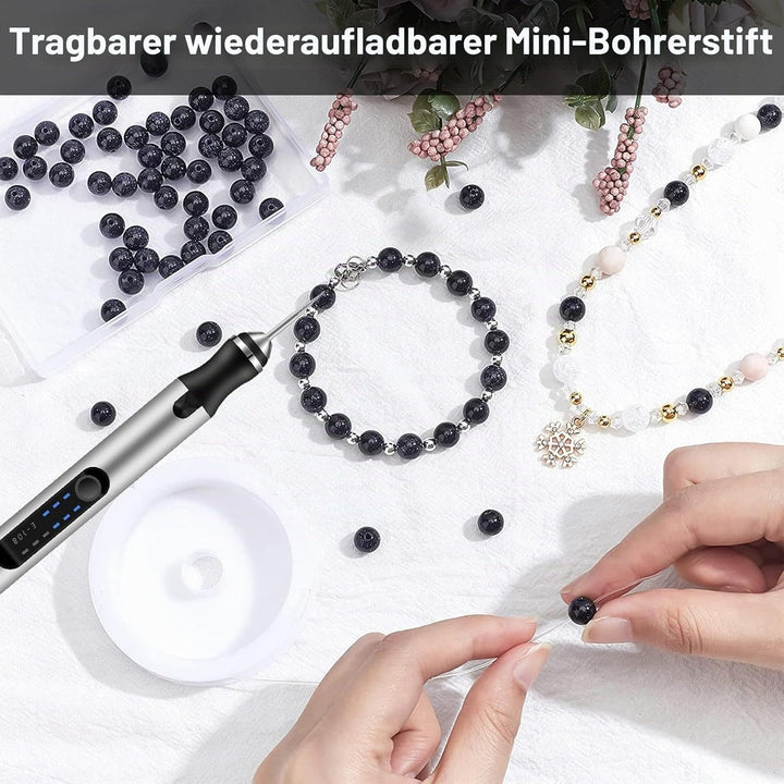 Mini Handbohrer Elektrisch, 3-Gang USB Wiederaufladbar, Kompakte DIY Bohrmaschine für Holz, Harz, Le