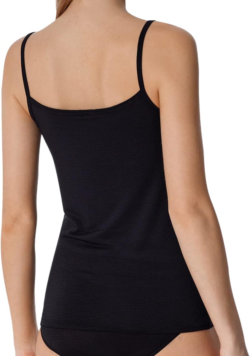 Schiesser Damen 2 PACK Spaghettitop Unterhemd - Modal Essentials 38 4 X Schwarz, 38 4 X Schwarz