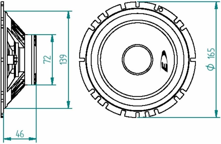 Alpine SXE-1725S - 16, 5 cm (6, 5-Zoll) 2-Wege Koaxiallautsprecher, schwarz 16,5 cm (6 1/2 Zoll) Lau