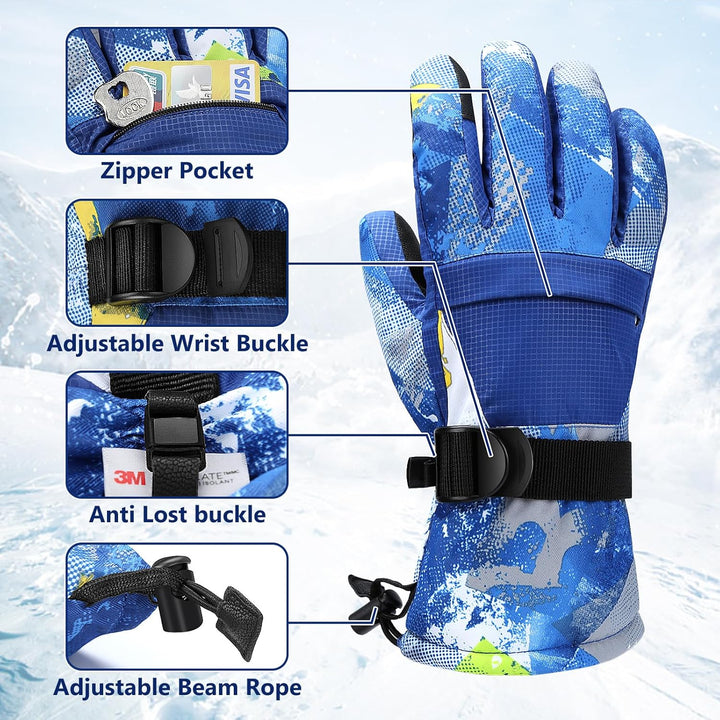 Odtmger Skihandschuhe, Wärmste wasserdichte und Atmungsaktive Schneehandschuhe für Kaltes Wetter, Pa