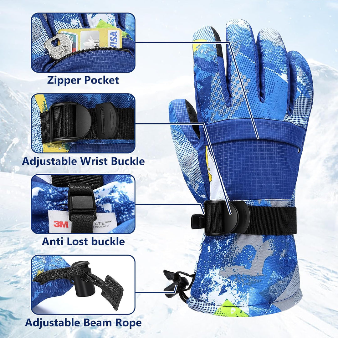 Odtmger Skihandschuhe, Wärmste wasserdichte und Atmungsaktive Schneehandschuhe für Kaltes Wetter, Pa
