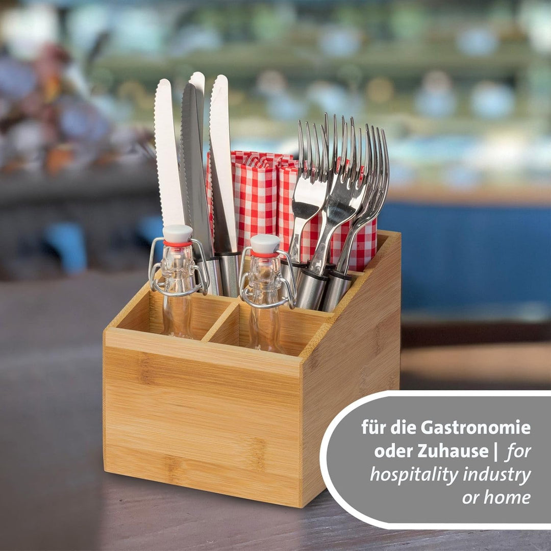 Westmark Küchen-Organizer/Tischbutler, 2 Stück, Je 5 Fächer, Masse: Je 13 X 13,5 X 16 cm, Bambus, Ta