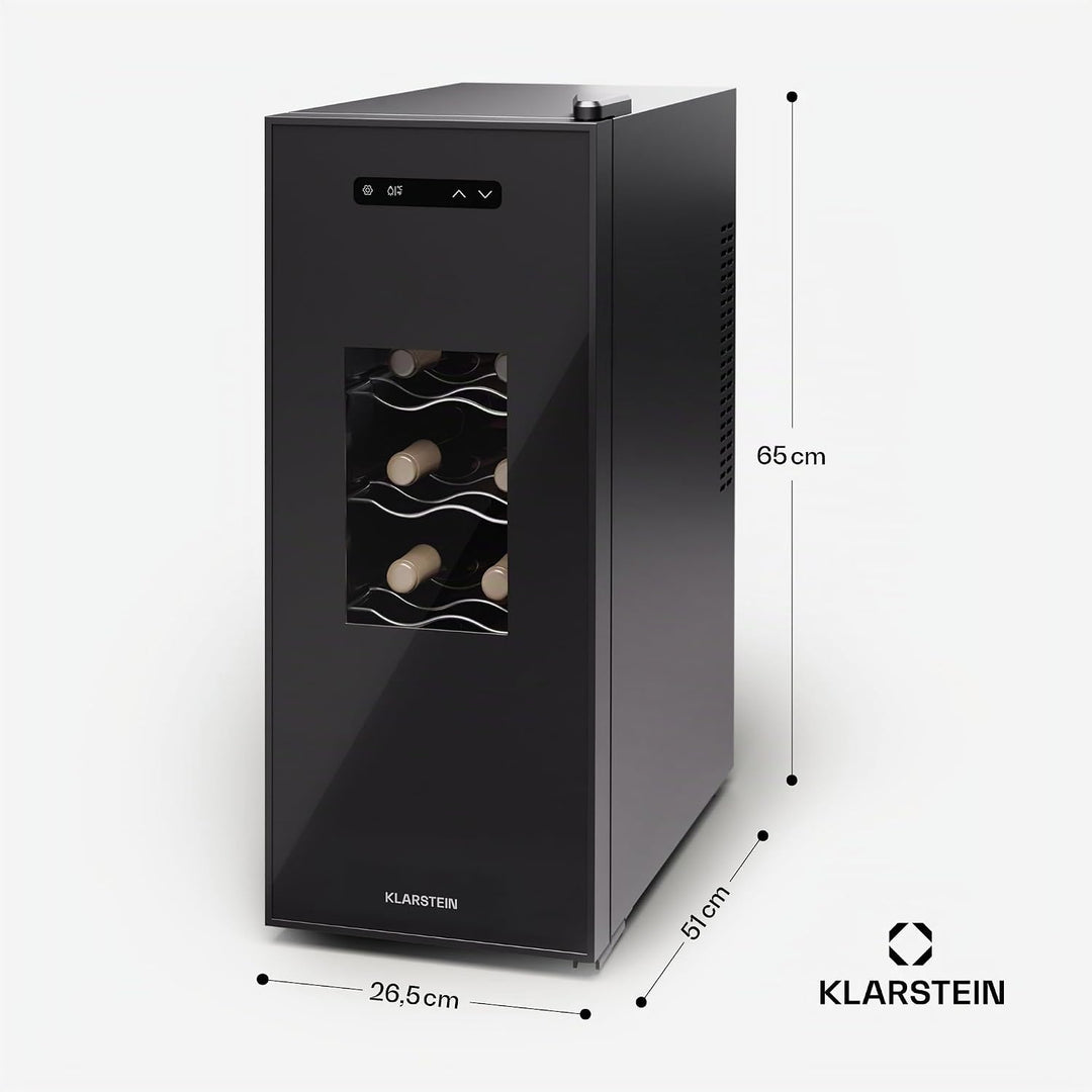 Klarstein Freistehender Weinkühlschrank 1 Zone, Getränkekühlschrank Klein, Kleiner Weinschrank, Wein