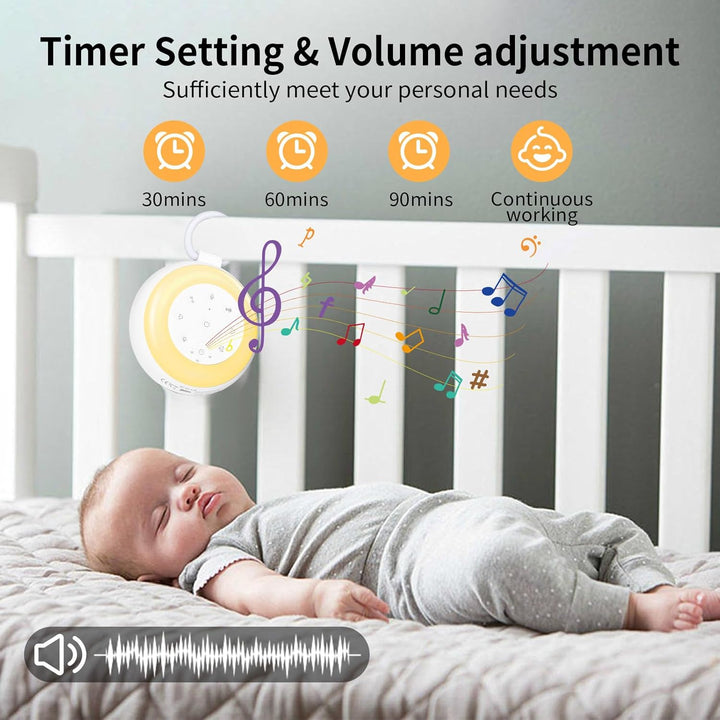 White Noise Machine Baby, GuKKK Tragbare Einschlafhilfe Babys mit Weissem Rauschen&Beruhigende Kläng