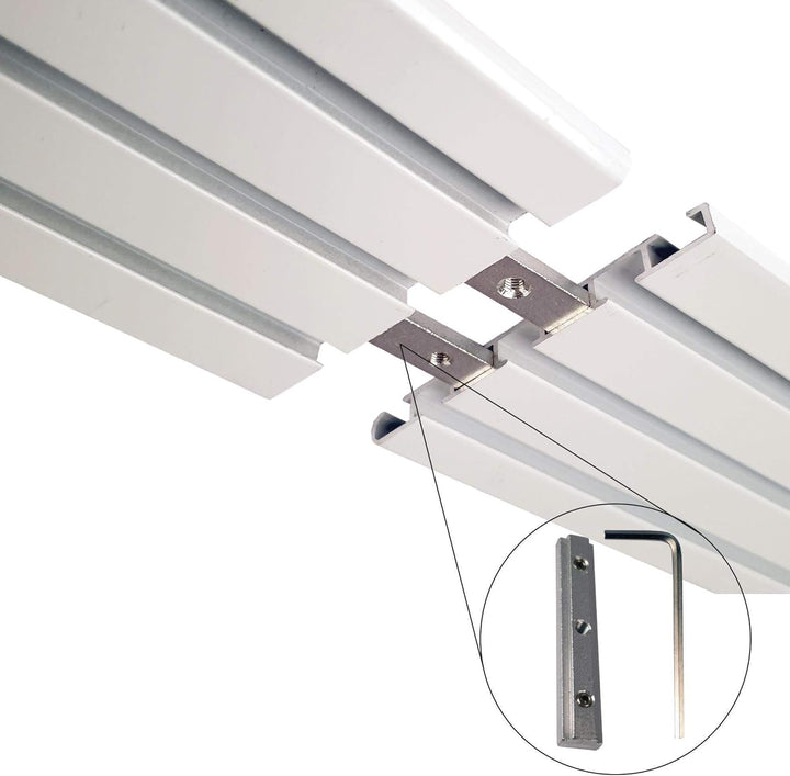 Vorhangschiene Aluminium - Weiss "3 Lauf" 120cm - Flache Gardinenschiene (7mm) - inkl. Vorhanggleite