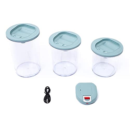 Vakuumpumpe inkl. 3 Vakuumdosen (1,0/1,5/2,0 Liter) - BPA-frei, lebensmittelecht und spülmaschinenge