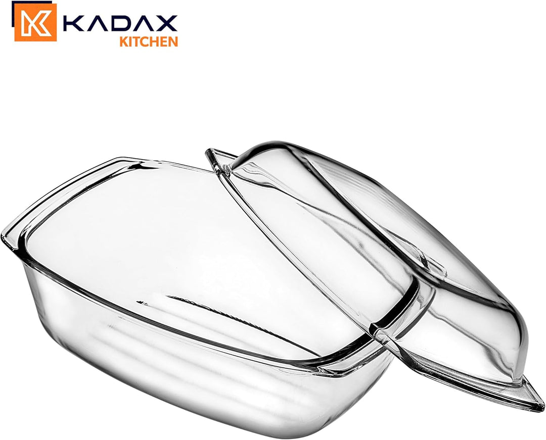 KADAX Glasbräter, Auflaufform mit Deckel aus hitzebeständigem Glas, feuerfestes Gefäss für Lasagne,