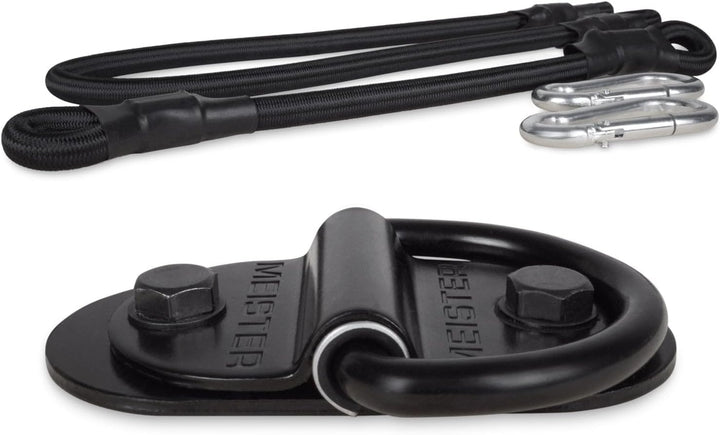 Meister Doppel-End Boxsack D-Ring Bodenanker-Montagekit mit Bungees – Schwarz