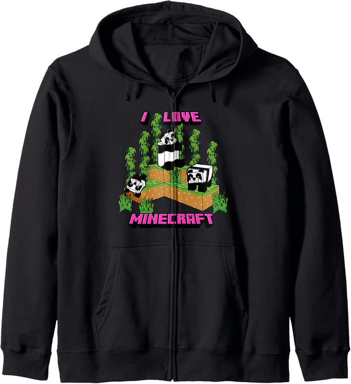 Minecraft Panda Love Poster Kapuzenjacke