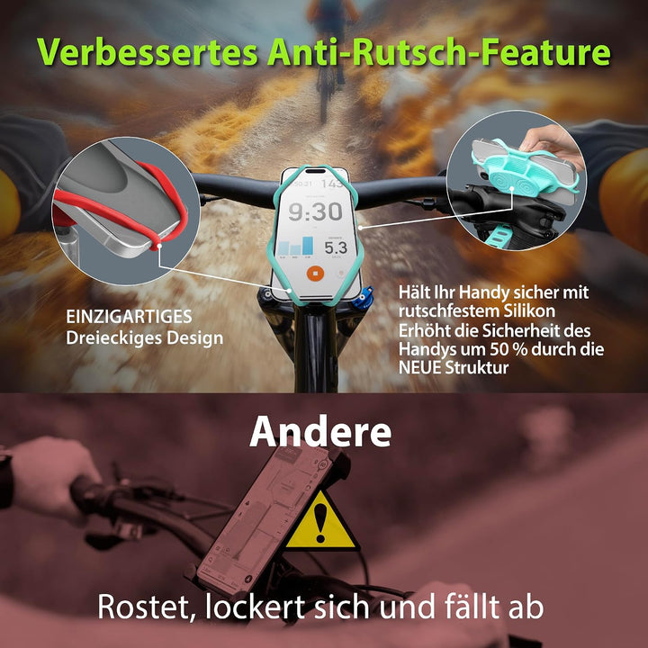 Bone Bike Tie 5 Pro – Handyhalterung Fahrrad Vorbau mit Silicone Stossdämpfung, Silikon Handyhalter