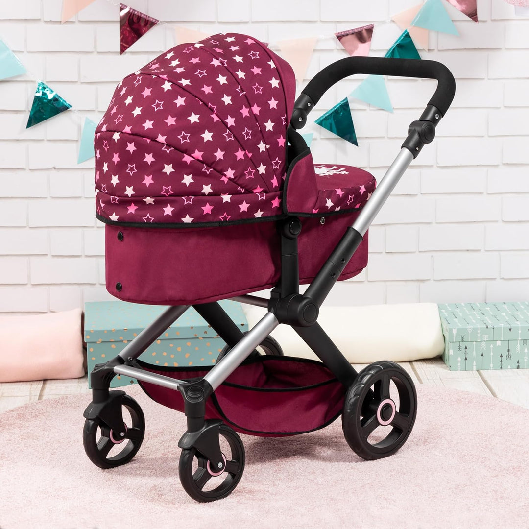 Bayer Design 17023AA Puppenwagen Xeo mit Tasche, höhenverstellbarer Griff, Schwenkschieber, wandelba
