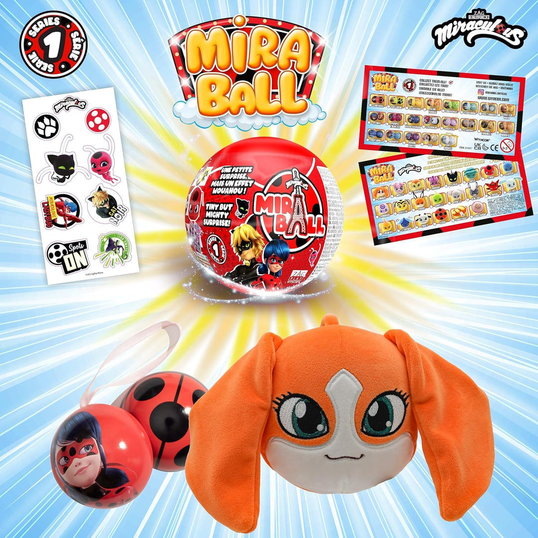 Miraculous Ladybug, Sammelspielzeug Kapsel 4-1, 3er-Set, Miraball Überraschung: Ausdehnbares Kwami-P